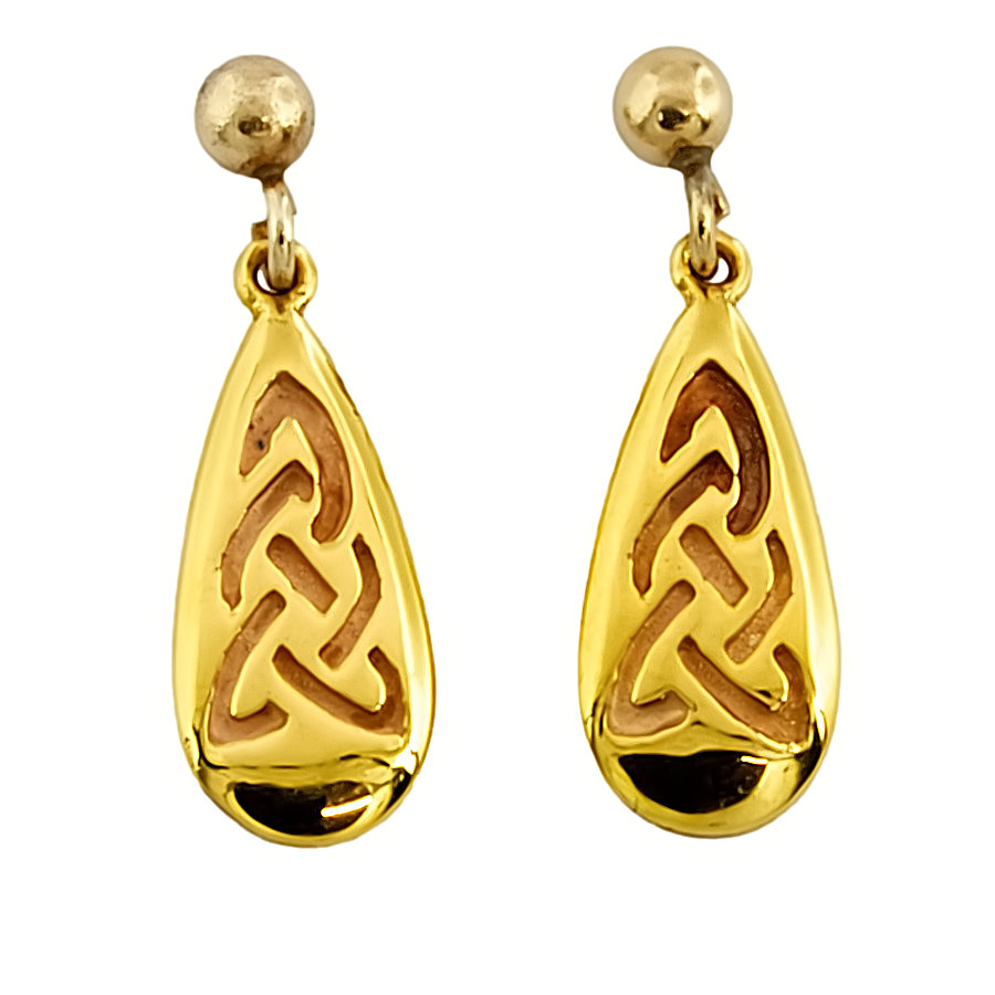 9ct gold Cymru Gold Drop Earrings